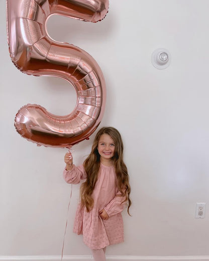 Rose Gold Number 15 Balloon 40 inch, 15 Number Balloons, 15th Birthday Decorations for Girls Boys, 15 Year Old Rose Gold Party Supplies