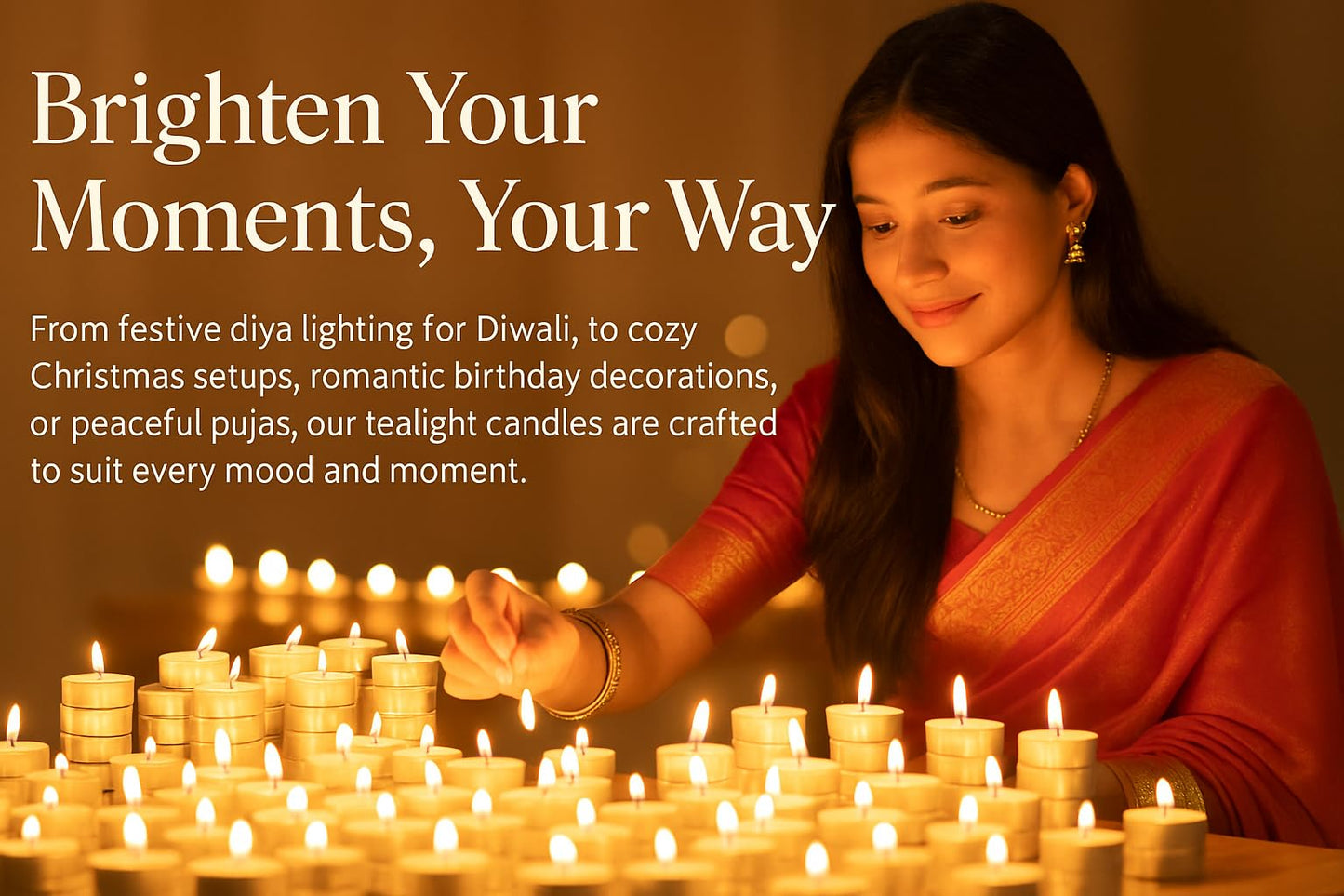 Anchals Collection Tea Light Candles Unscented White Wax Pack of 100 Long Burning Tealights for Diwali Decoration Pooja Home Decor Wedding Spa Meditation Aromatherapy