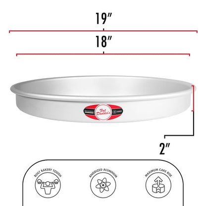 Fat Daddio's Round Cake Pan, 18 x 2 Inch, Silver