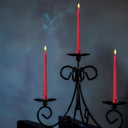 Kemladio Candle, 4pcs 10 inch Red Unscented Taper Candles, 8 Hrs Burn Time, Dinner, Halloween
