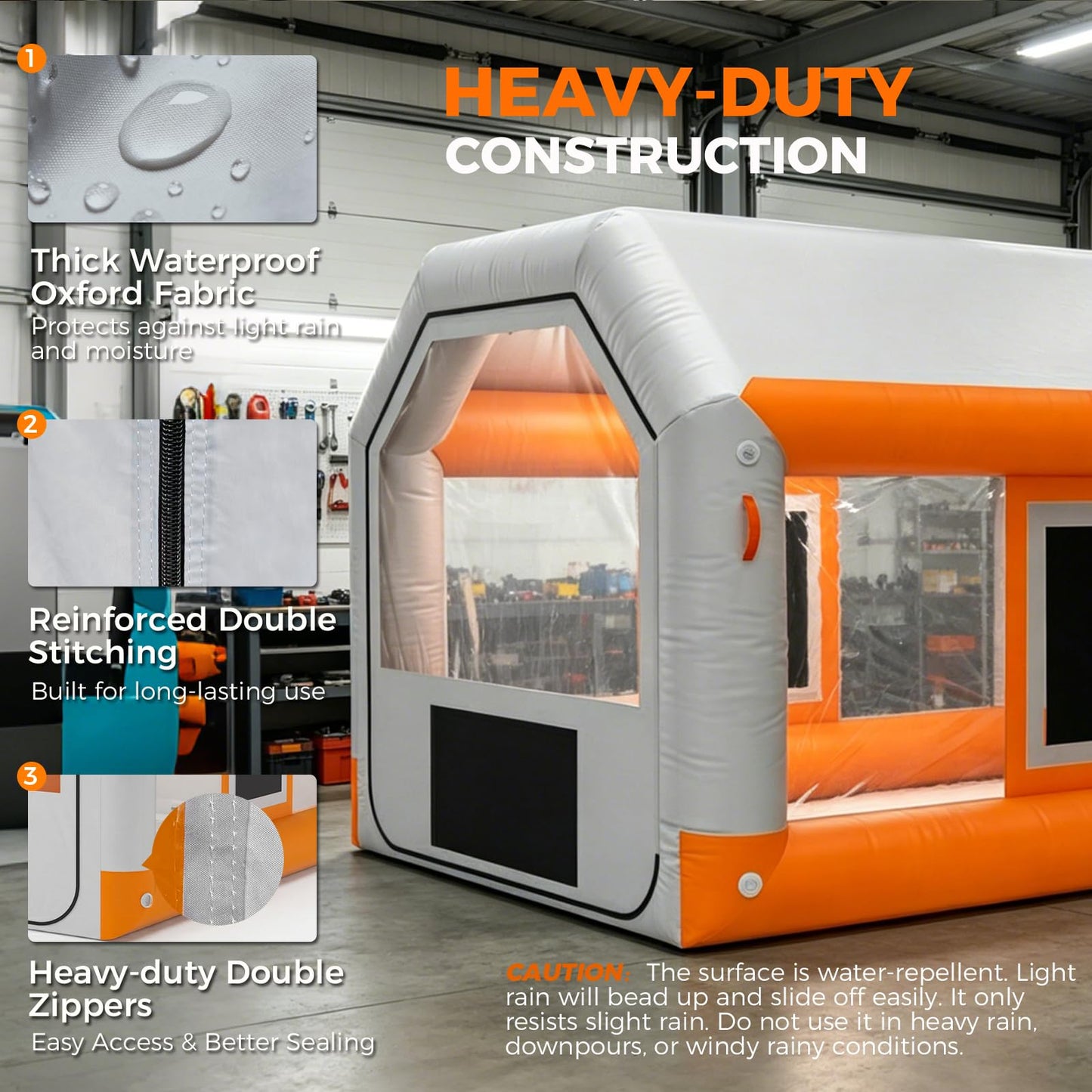 10x8.5x7ft Inflatable Paint Booth, Light Water-Resistant 210D Oxford Portable Spray Booth with 550W Blower, Professional Mobile Workshop for Car Parts, Furniture & Crafts, Dual Filtration