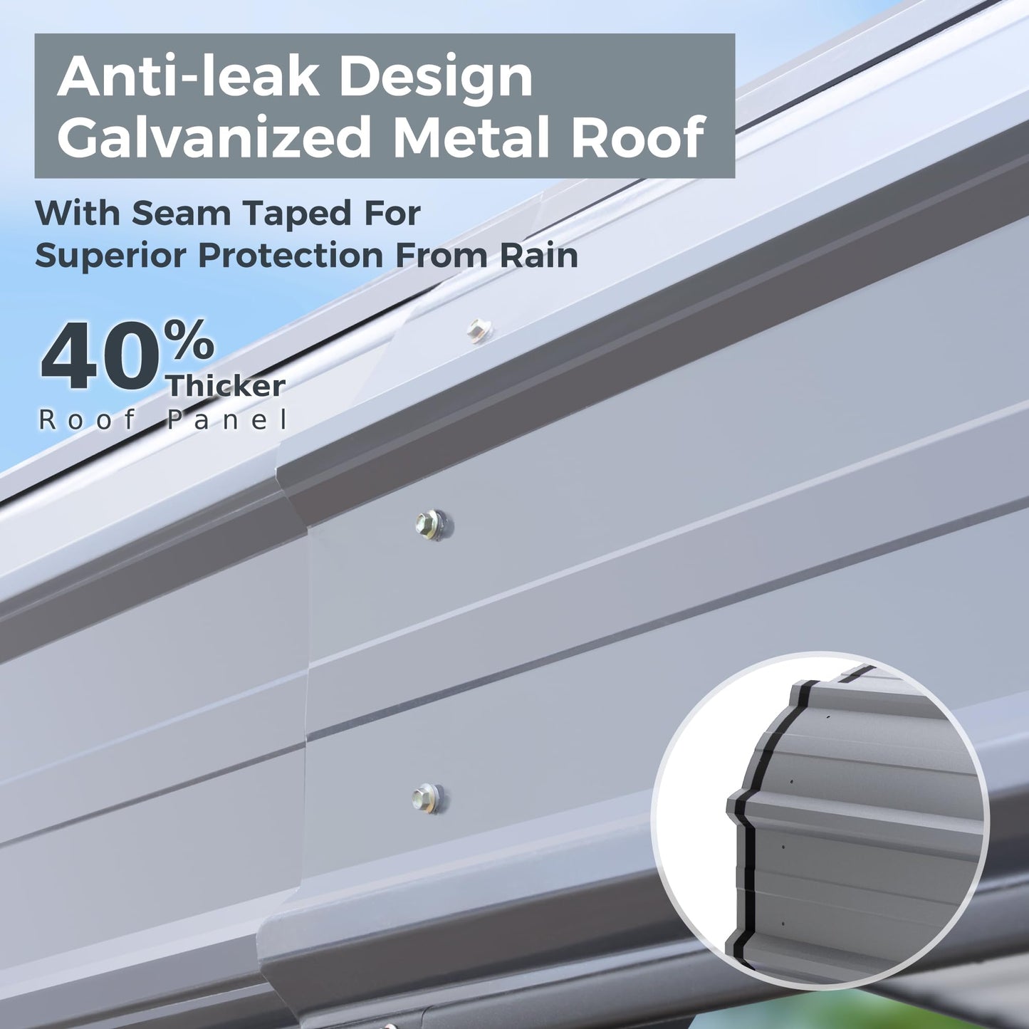GREEN PARTY 14 x 35 x 13 ft Metal RV Carport Kits with Galvanized Steel Roof, Heavy Duty 2 Car Outdoor Car-Shed Canopy, Car Tent Metal Garage Shelter for RV, SUV, Truck, Tractors and Boats, Gray
