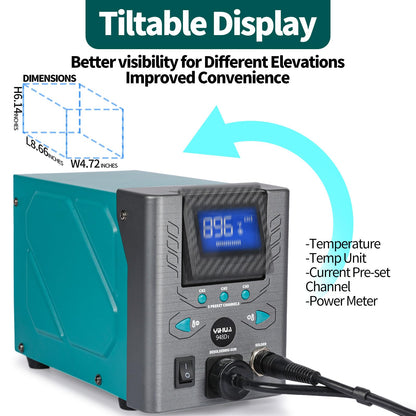 YIHUA 948D-I Desoldering Station 110W High Performance ESD-Safe with Temperature Control 716-896°F Adjustable, 3 Pre-set Channels, °C/°F Conversion, Auto Stand-by, Sleep Mode