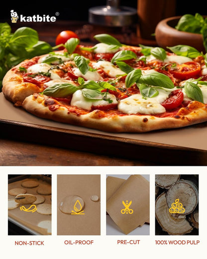 Katbite 200 Pcs Parchment Paper Sheets, 12x16IN Ultra-strong Unbleached Baking Paper Non-Stick for Professional Baking, Pre-cut Parchment Paper Suitable for Baking,Cooking [Performance Series]