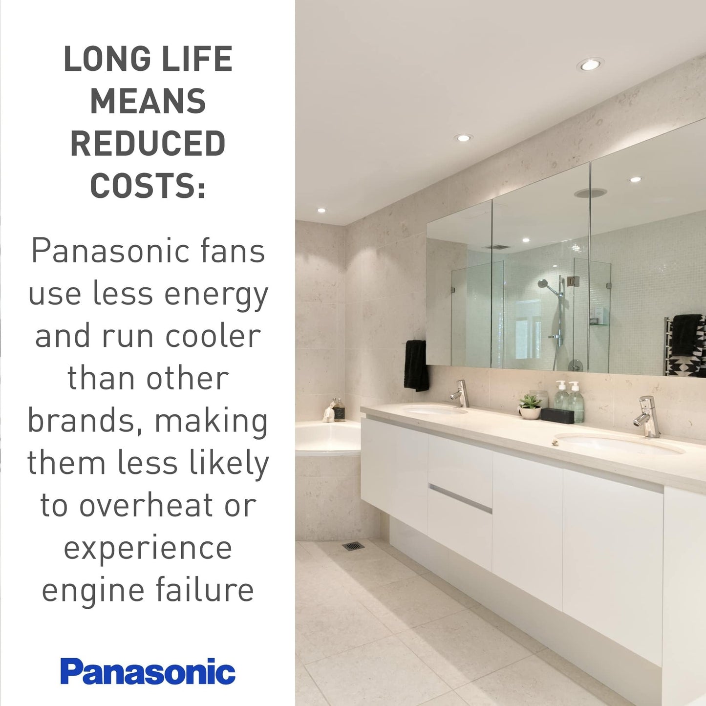 Panasonic WhisperCeiling Bathroom Exhaust Fan, 390 CFM, FV-40VQ4