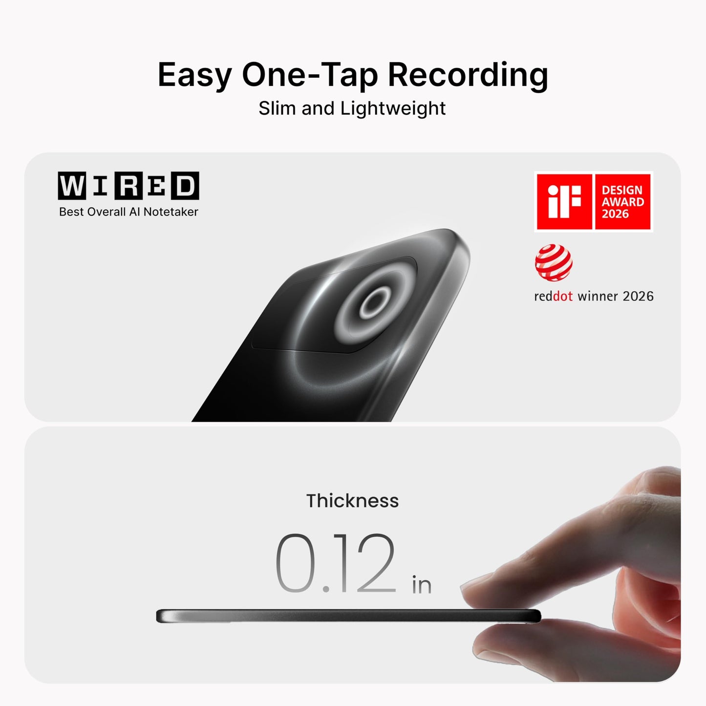 Comulytic Note Pro AI Voice Recorder, Unlimited Transcribe & Summarize, AI Note Taking Recording Device w/Case, App Control, 113 Languages for Calls, Meetings, Lectures, Interviews, Silver