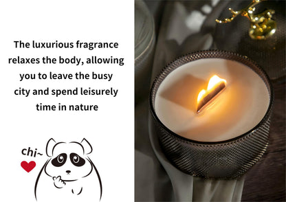 Pandachilla Aroma Candle Osmanthus Cute Deer Antlers Glass Container Aromatherapy Candle 12.35 Ounces Burn time 50h (Osmanthus)