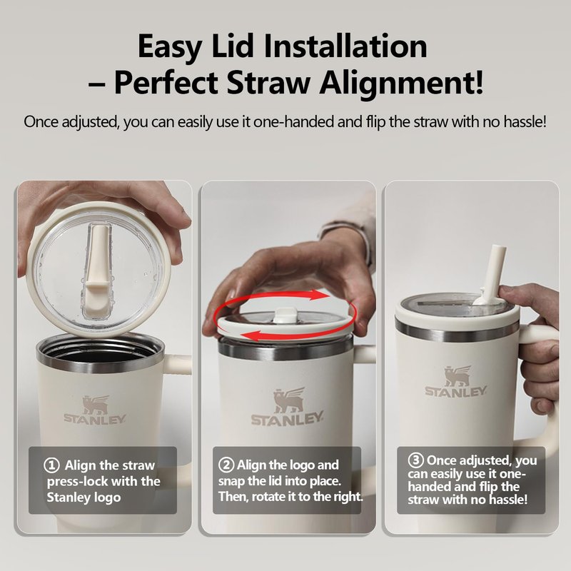 Stanley Lid Replacement 40 oz Cream 2.0 no Spill Lid Leak Proof Spill Proof Cup Lid Stanley Quencher Cup Lid Accessories