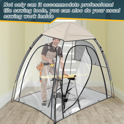 Woanger 1 Set Extra Large Tile Saw Shack 70. 8 x 51. 2 x 63 Inches Wet Tile Saw, Shack Easy-to-Assemble, Collapsible Storage Tent