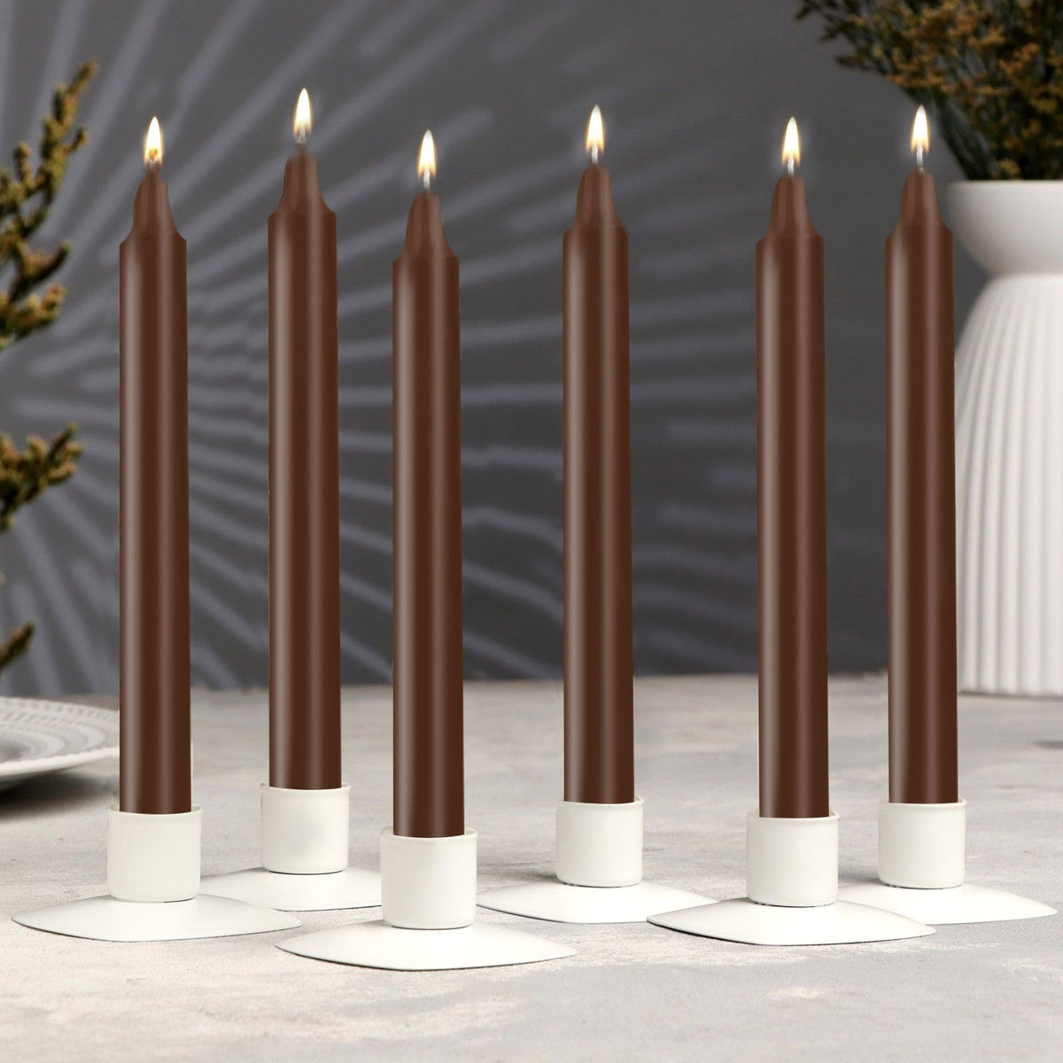 24 Pack Brown Spell Chime Candles – Premium Mini Unscented Taper Candles for Rituals, Prayer, Meditation, Altar, Spells – 4" Tall – Ideal for Witches & Spiritual Practices
