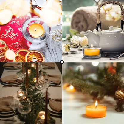 16PCS Pure Beeswax Tealight Candles, Natural Scent, Clear Cup