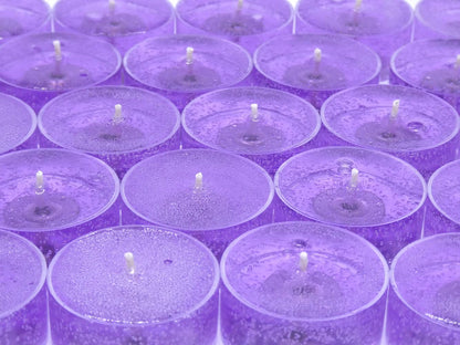 24 Pack Lavender Color Unscented Up to 8 Hour Mineral Oil Based Tea Light Candles for Home and Special Events by The Gel Candle Company™