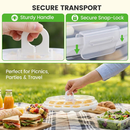 HANSGO Deviled Egg Containers with Lid, Deviled Egg Platter Carrier Holder Trays with 22 Slots for Holiday Party and Home Kitchen, White