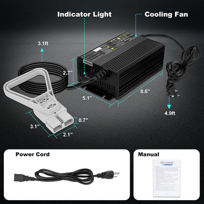 JURPLIX 24V 15A Battery Charger for 24V Floor Scrubber Sweepers with Anderson SB50 Style Connector Compatible with Tennant T3 T5 T7 T300, Nobles SS3 SS5, Clarke Focus II