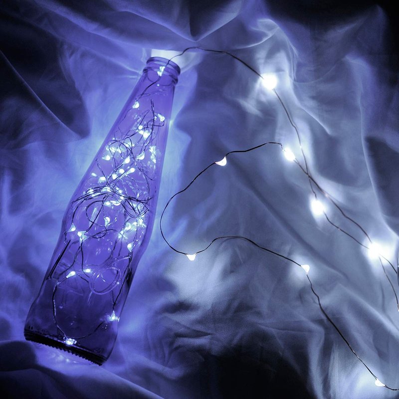 Ariceleo Led Fairy Lights Battery Operated, 4 Packs Mini Battery Powered Copper Wire Starry Fairy Lights for Bedroom, Christmas, Parties, Wedding, Centerpiece, Decoration (5m/16ft Cool White)