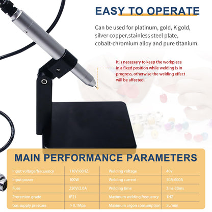 Healthible Welder for Permanent Jewelry - 100a Permanent Jewelry Welder,110v Welding Machine Jewelry,Pulse Arc Welder Permanent Jewelry