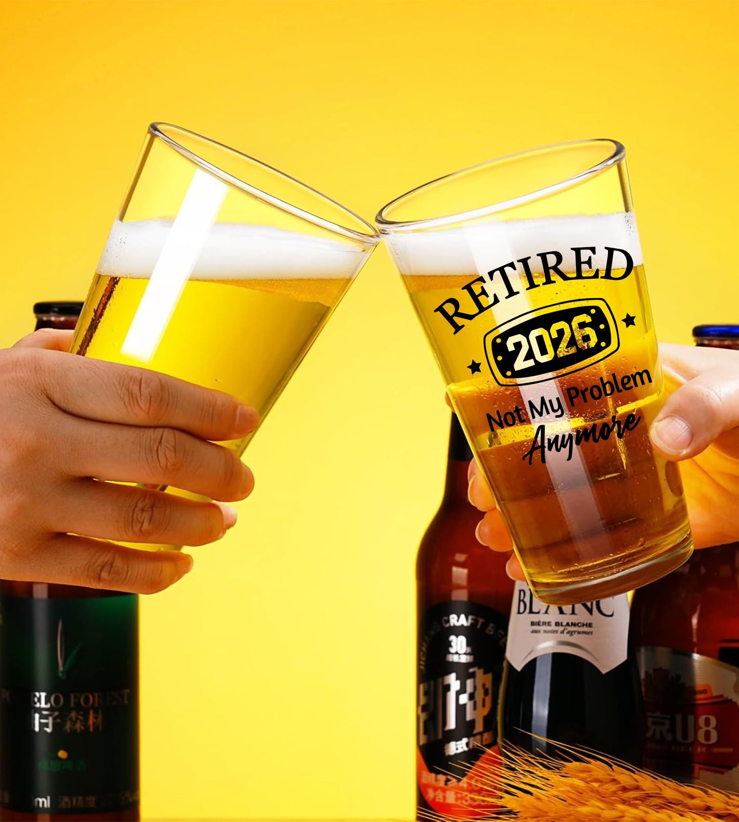 CASUVEA Retirement Gifts for Men Beer Glass, Retired 2025 Beer Glass, Funny Happy Retirement Gifts for Dad Grandpa Coworker Boss Friend Colleague Leader Boss Teacher Nurse, Birthday for Retiree