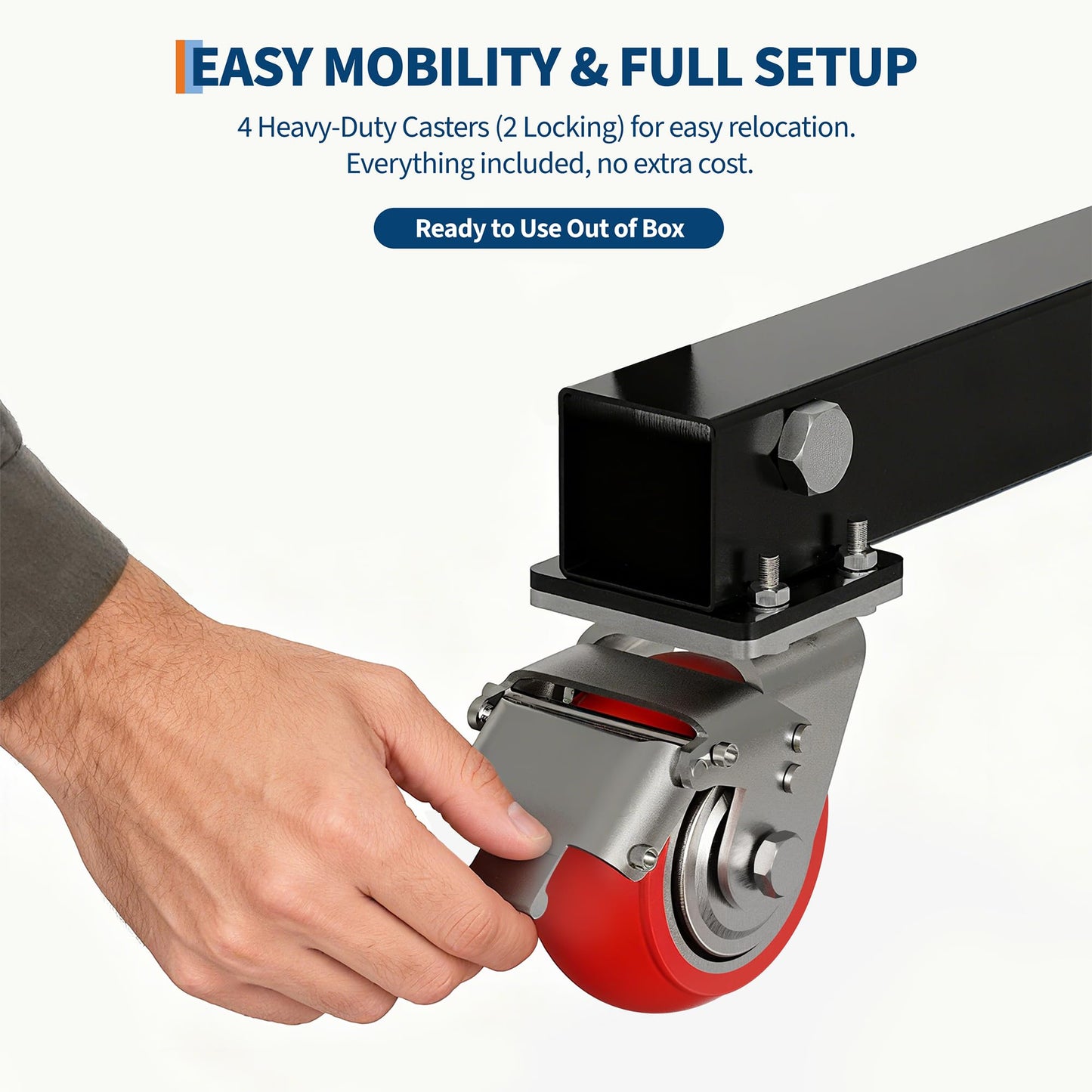 Adjustable Gantry Crane, 1 Ton 2200 LBS Capacity, Portable Gantry Crane Height Adjustable 97" to 141" with 12 Positions, for Factories, Warehouses, Construction, Auto Repair