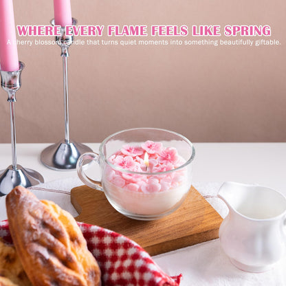 Romantic Sakura Cup Scented Soy Candle for Birthday Gift Wedding Favor
