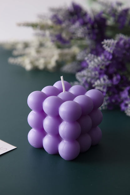 Carol Cao Bubble Candle - Cube Soy Wax Candles, Home Decor Candle, Scented Candle Set 1 Pieces, Home Use and Gifting (Purple) Christmas Gifts