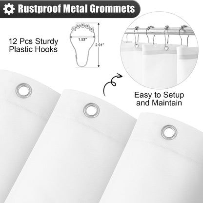 OLANLY Luxury Ombre Shower Curtain Set - Waterproof & Washable, Black/Grey | 72x72 Inches