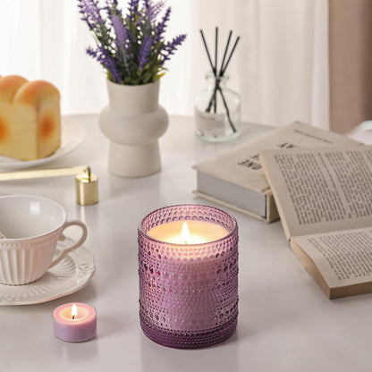 DARJEN Lavender Candles for Home- 10oz 68H Natural Soy Wax Aromatherapy Jar Candle with Strong Scent, Decorative Aesthetic Candles for Relax, Bedside, Laundry Room, Luxury Gift for Women