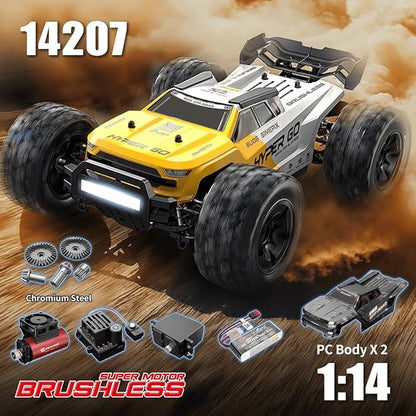 Mjx Hyper go 14207 Rc Truck 4x4 Rc Brushless Rc Truck Electric Powered RC Car Brushless Motor and Esc Rc Cars for Adults1/14 4wd High Speed Rc Cars Drift for Adults