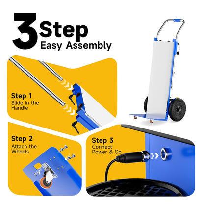 Electric Stair Climbing Dolly, 880lbs Capacity Stair Climbing Hand Trucks, 1200W Powered Electric Dolly Heavy Duty Cart, with Folding Handle & Solid Wheel & 4M Safety Rope