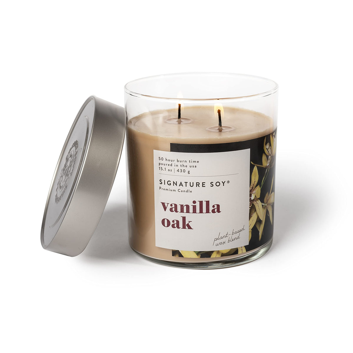 Signature Soy Lidded Vanilla Oak Scented Candle Large Jar