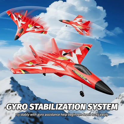 Foam RC Plane Toys with 3 Batteries Remote Control Airplane RC Jet Helicopter Drone Plane for Kids Adults Easy to Fly RC Fighter Remote Control Aircraft with Automatic Balance Gyro for Adult Kids