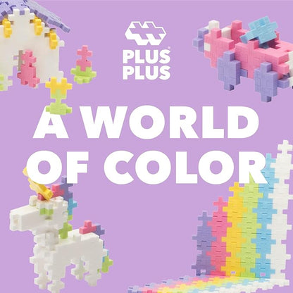 PLUS PLUS - Open Play Set - 600 Piece - Pastel Color Mix Construction Building Stem Toy Interlocking Mini Puzzle Blocks for Kids