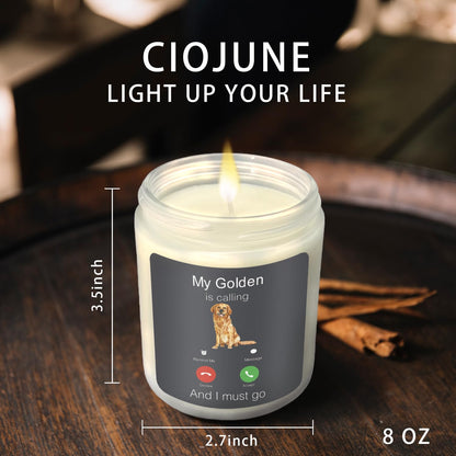 CIOJUNE My Golden Retriever is Calling Lavender Scented Candles for Home, Golden Retriever Lovers Gifts for Women Girl
