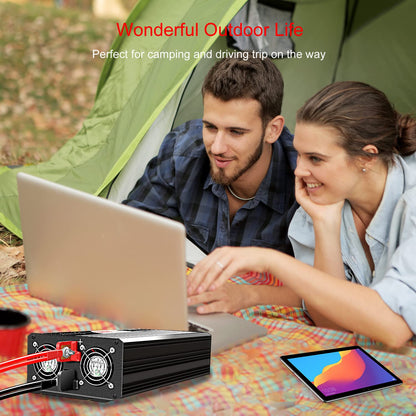 Xijia 2000W Pure Sine Wave Inverter，24V to 120V AC Converter for Home，Solar Systems，Remote and Bluetooth Control for Truck，Camping，with 2 20A AC Socket，Surge Power 4000W