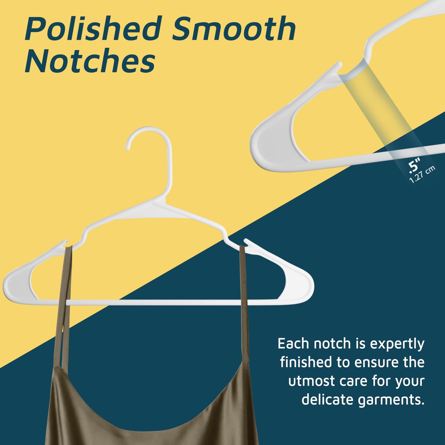 Lifemaster Plastic Clothes Hanger Set - 30 Pieces Versatile, Lightweight, Space-Saving, Non-Slip, Slim Designed, Dry and Wet Clothes Hanger Set - White