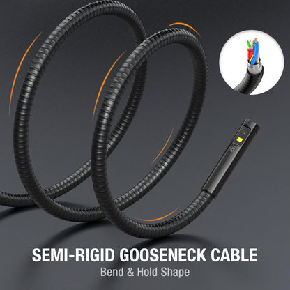 Triple Lens Borescope Inspection Camera, Teslong Professional Endoscope with Light, Digital Video Scope Camera, 5" IPS Screen, Waterproof Flexible Cable for Automotive/Home/Wall/Pipe/Car (10FT)