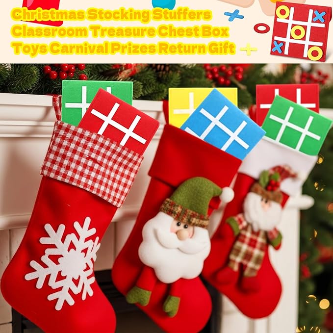 Yilloog 100 Pack Tic Tac Toe Mini Board Games Toys Bulk for Kids Tic Tac Toe Felt Board Game Birthday Party Favors Goodie Bag Stuffers for Classroom Prizes Back to School Gift 4.8''×4.8''