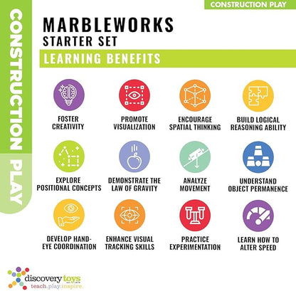 Discovery Toys MARBLEWORKS Marble Run Starter | Kid-Powered Learning | STEM Educational Building Block Toy Learning &amp Childhood Development 5 Years Old and Up