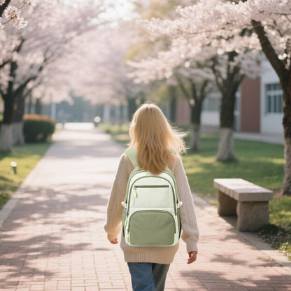 Bluboon Backpacks for School Girls Backpack Kids Bookbag Cute Backpack 8-12 School Supplies (Grass Green Splicing)