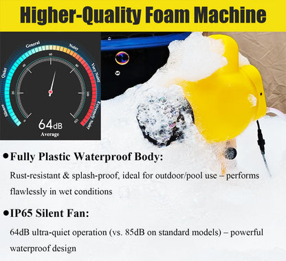 LANGXUN 800W Foam Machine for Summer Water Toys - Foam Maker Cannon with 2 Foam Particle Bags and Water Tank, for Birthdays Party, Backyard Summer Pool Parties Commercial Events