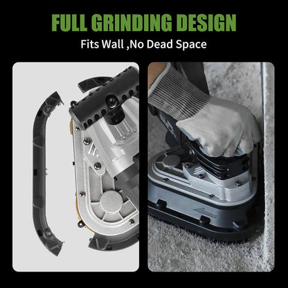 GLAUCUS 4" 3-Head Concrete Grinder, 2450W Concrete Floor Grinder with Bristle Dust Shroud & Vacuum, 6-Speed Diamond Grinding Machine for Concrete, Marble, Granite, Cement Floor Wall Polishing