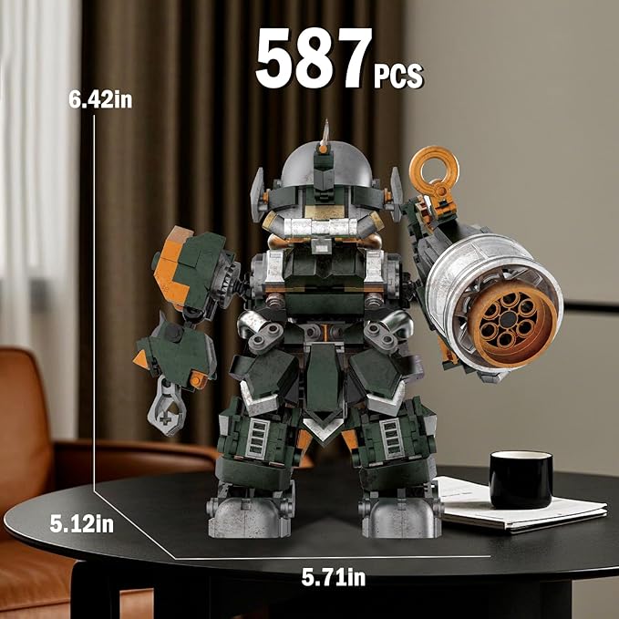 HIGH GODO Mech Robot Building Set Destroy Warrior City Soldier Mech Model Building Kit with Weapons Creative Cool Robots Toys Gift for Teens Adults 14+ (587 PCS)