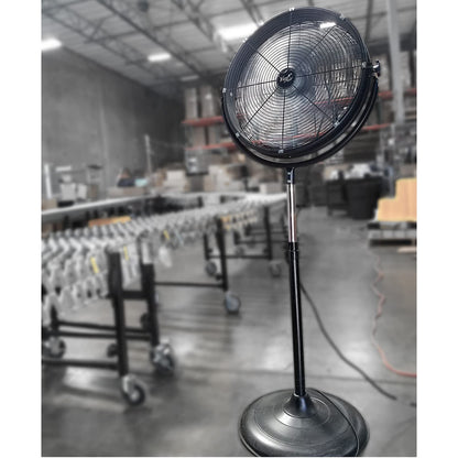 Vie Air 20" Industrial Heavy Duty Powerful and Quiet Metal High Velocity 360 Degree Tilting Pedistal Drum Fan