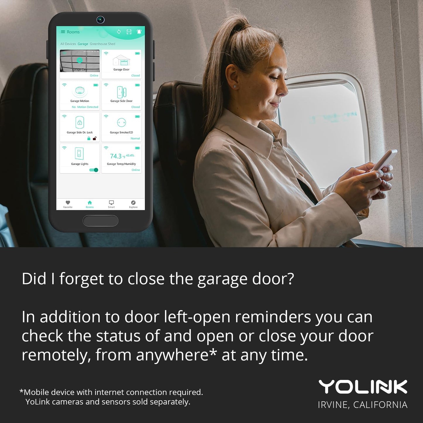 YoLink Smart Garage Door Solution Kit - Convert Any Garage Door to Smart in Seconds! Battery-Powered, No-Wires, No-Tools Super-Easy Installation. Compatible with Alexa & IFTTT