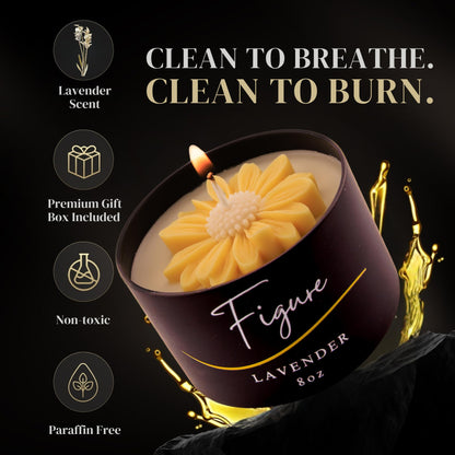 Yellow Daisy Scented Candle – Lavender Aromatherapy | Hand-Poured in USA | All Natural for Women & Men | Organic Soy & Beeswax Blend | 100% Beeswax Wick | Gift-Ready Candle for Relaxation