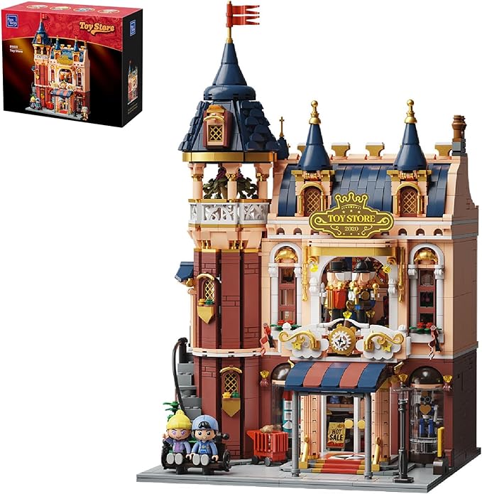 PANTASY Toy Shop Building Set for Adults Nostalgic Modular Building with Detailed Facade &amp Interior Decoration Creative Architecture Building Toy for Building Block and Design Lovers
