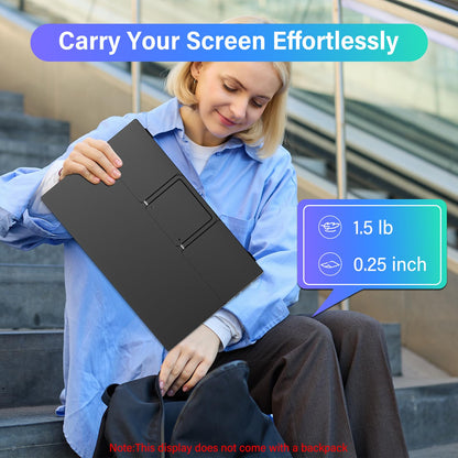 InnoView 15.6'' Portable Monitor for Laptop Built-in 90° Adjustable Stand Without Bag FHD 1080P USB-C Travel Monitors HDR IPS Portable Laptop Monitor for MacBook PC Xbox PS4/5 Switch