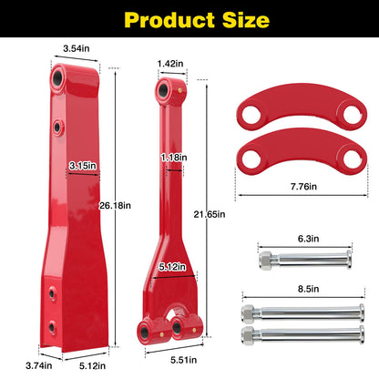 26" Mini Excavator Arm Extension - Heavy-Duty Steel Quick Attach Boom, Fits 1-6 Ton Machines, Extended Reach for Ditch Digging & Trenching, Mini Excavator Accessories
