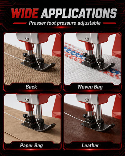 Cordless Electric Bag Sewing Machine, 280W Brushless Motor Portable Bag Closer Stitcher with 2x4.0Ah Batteries, 2s/bag Heavy Duty Packing Machine for Woven PP Sack, Kraft Paper, Leather