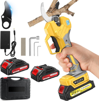 Electric Pruning Shears , Loppers 1000W Brushless Motor Cutting 2.6 inch Diameter Professional Gardening Electric Shears,Heavy Duty Branch Pruner,2*2000mAh Battery,Sk7 Blades,Perfect for Tree Trimming