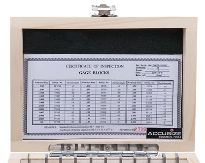 Accusize Industrial Tools 36 Pc Steel Gage Block Set, Grade As-2 Asme B89.1.9-2002, with Mfg Certificate, 0036-6001